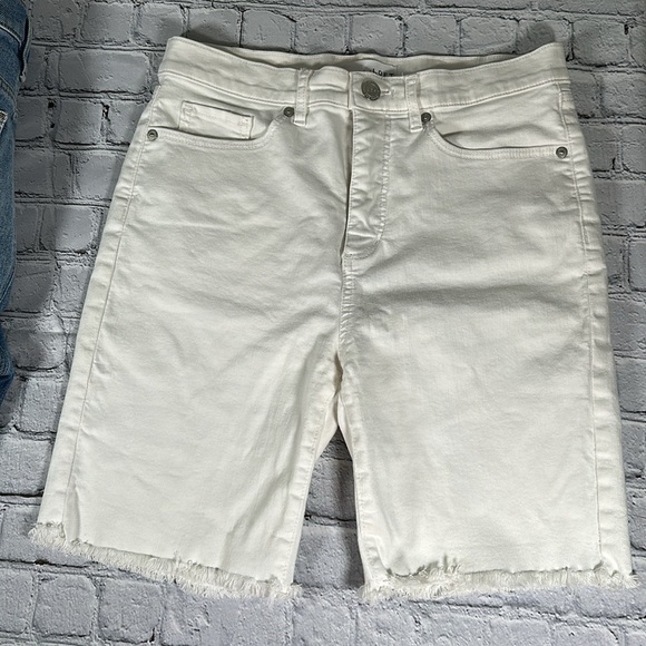 LOFT High Waist Short Bermuda Shorts Lot of 2 pairs size 8 /29 Blue White Denim - Picture 6 of 16